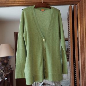 Just cashmere XL mint green womens cardigan